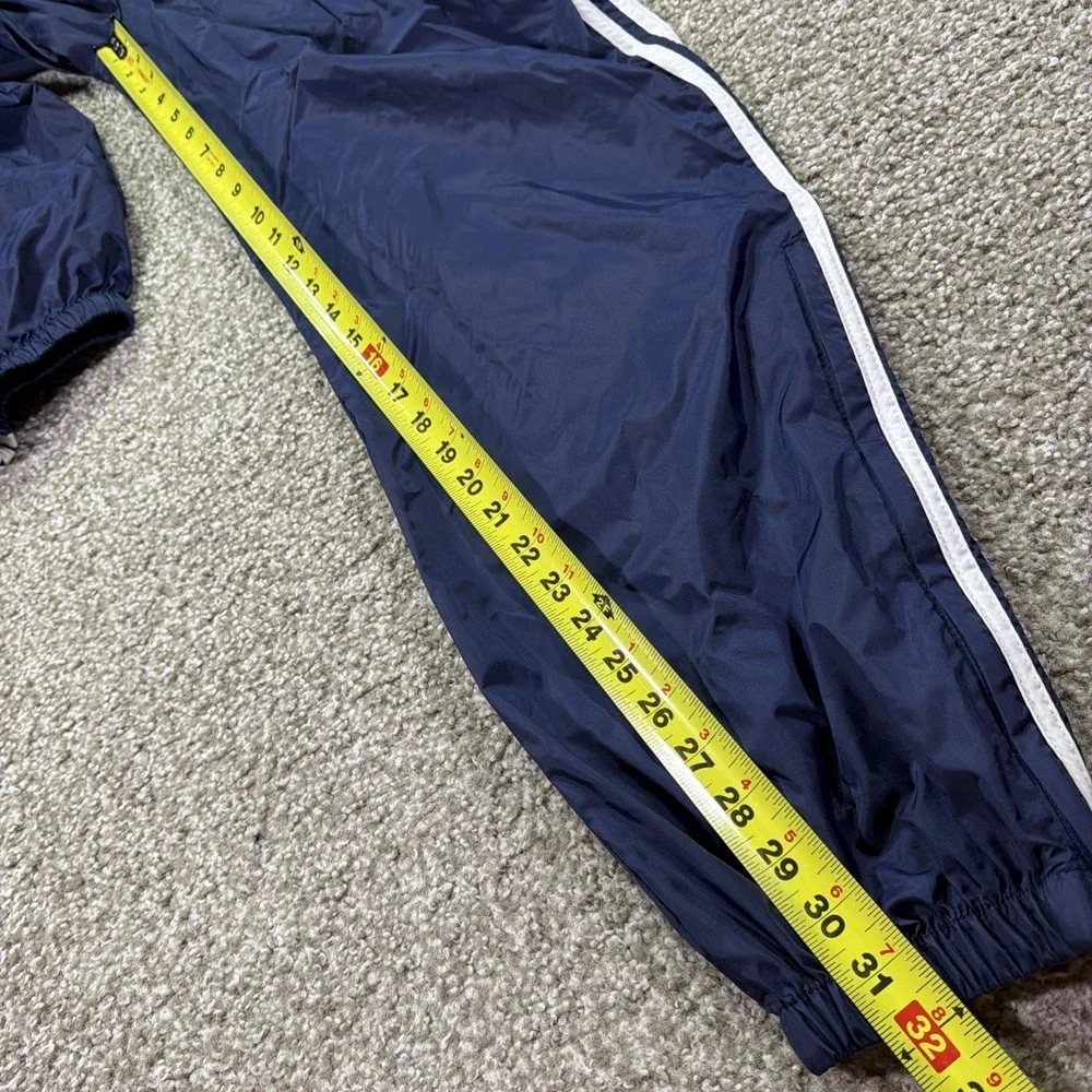 Vintage Adidas Baggy Track Pants 90s Y2K Hiphop Size XL 32X32 Striped Navy Blue